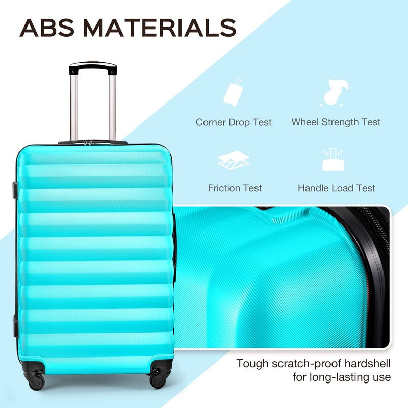 10 Piece Luggage Set Hardside Spinner Suitcase 28 24 20 Inch Backpack Cubes Blue7