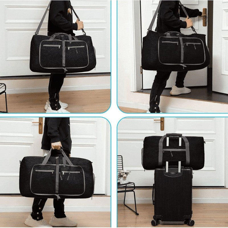 20" Travel Duffle Bag for Men, 40L Foldable Travel Duffel Bag with Shoes Compart5