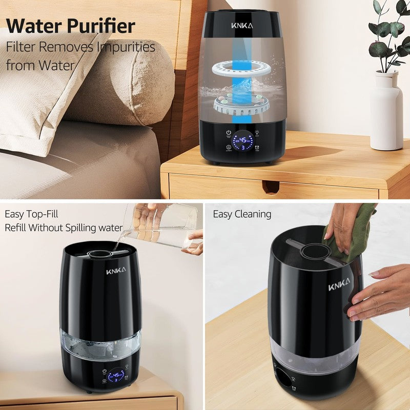 4.5L Humidifier Quiet Auto Humidity Control Oil Diffuser 40H Runtime Top Fill7