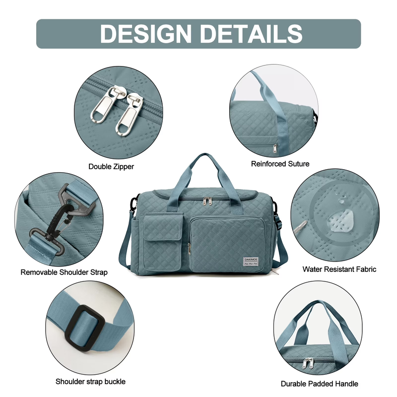 Travel Duffle Bag for Women Men, Weekender Overnight Bags Carry on Gym Bag with4