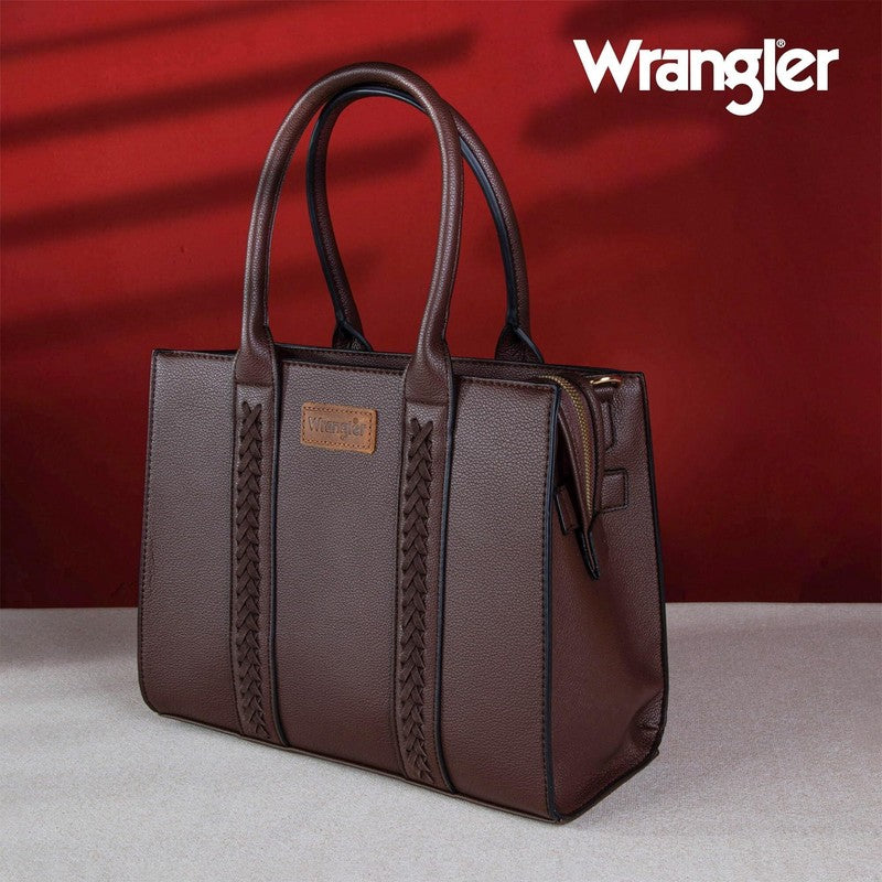 Wrangler 3Pc Handbag Set Tote Crossbody Purse Wallet Brown Women2