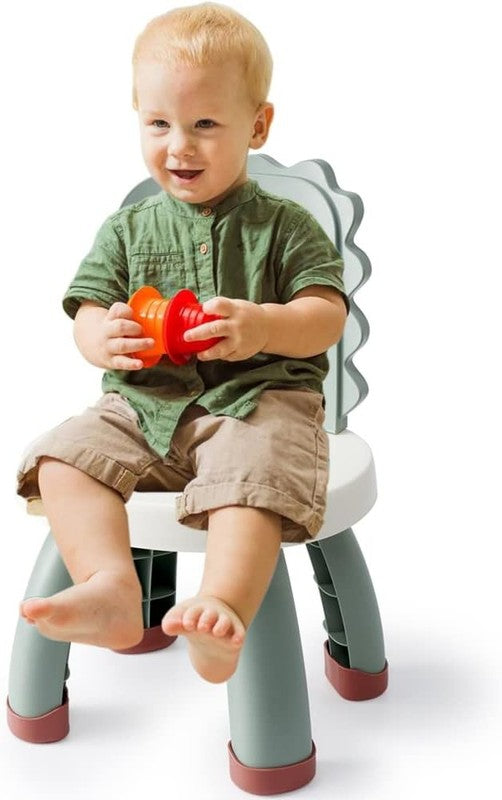 Toddler Dino Chair Plastic Kids Chair Ergonomic Step Stool Indoor Outdoor Green3