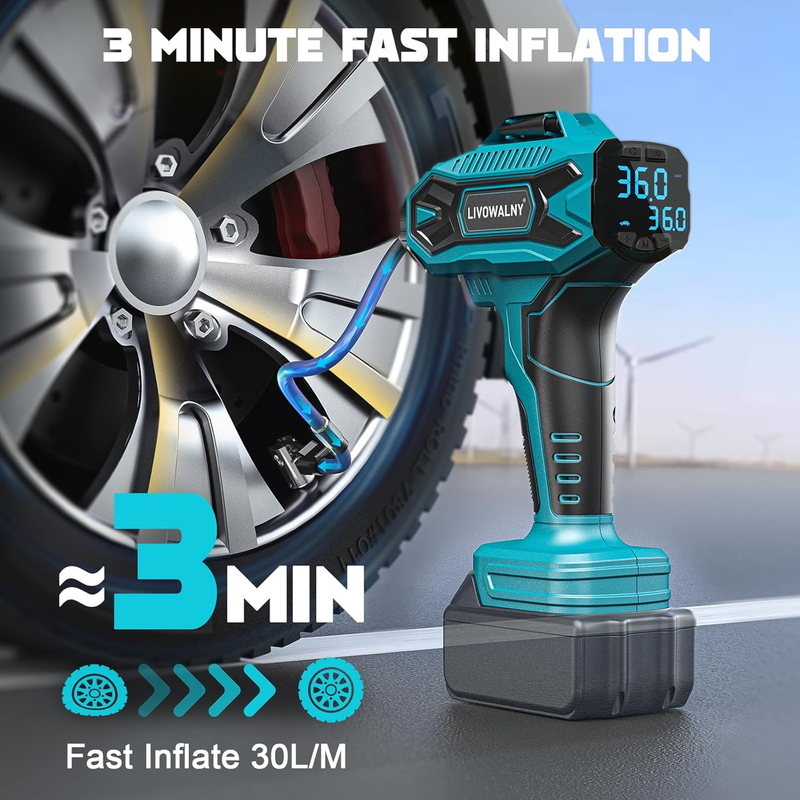 Tire Inflator Air Compressor Compatible with Makita 18V Battery,  160PSI Cordles3