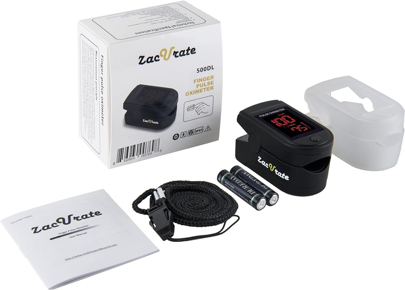Pro Series 500DL Fingertip Pulse Oximeter w/ Silicone Cover Batteries Lanyard4