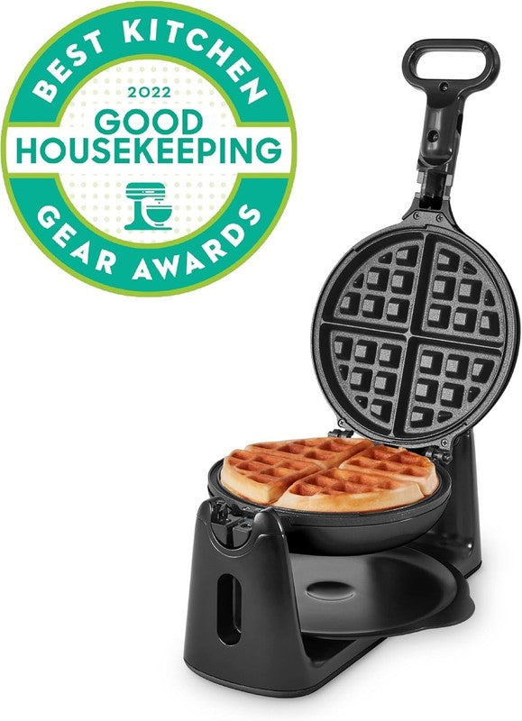 Flip Belgian Waffle Maker 1in Thick Rotating Nonstick Quick Heat Black5