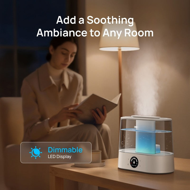 4L Cool Mist Humidifier for Large Room, 36H Long Runtime Top Fill Humidifiers, E4