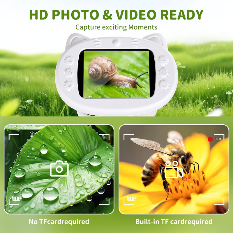 Microscope for Kids, 1000X Handheld Microscope Camera with 2.4" IPS Screen, 10801