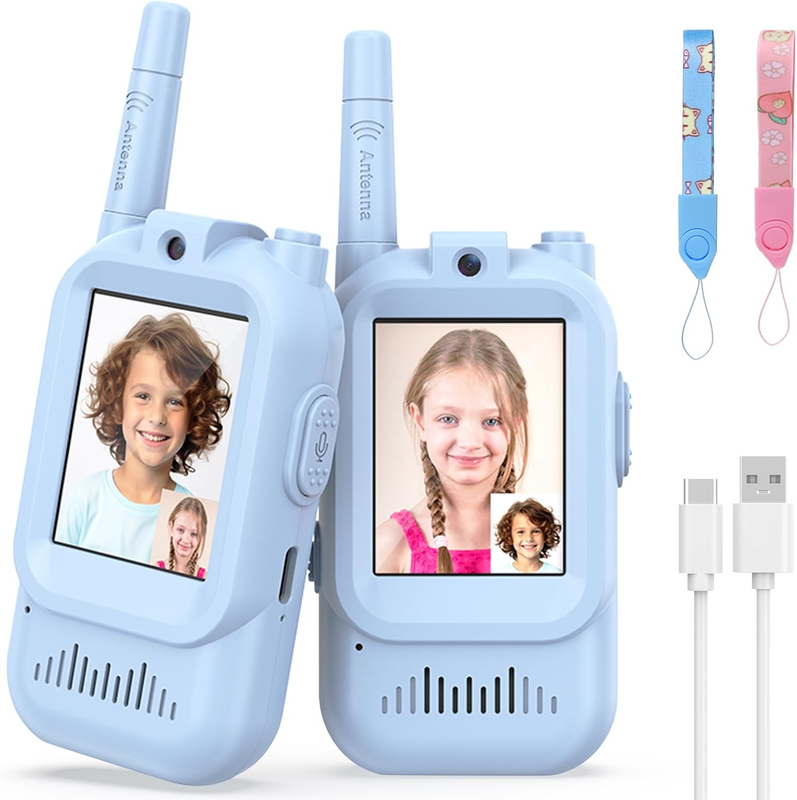 Walkie Talkies for Kids Pack of 2, Rechargeable Long Range Two Way Radios Toys f0
