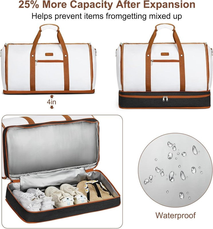 Garment Duffle Bag Travel Convertible Carry On Weekender w/ Shoe Compartment 3Pc2