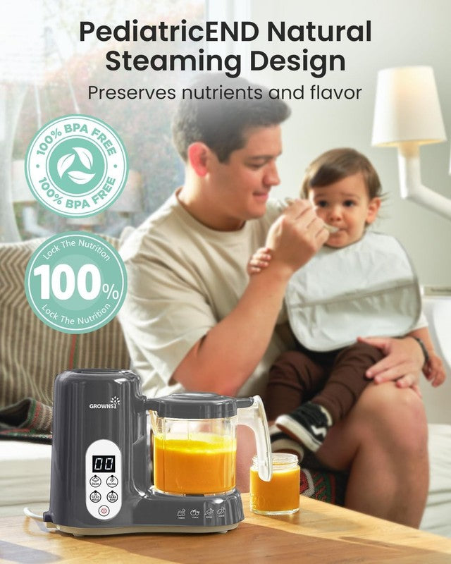 Baby Food Maker Steamer Blender Grinder One-Step Auto Cooking Dark Grey8