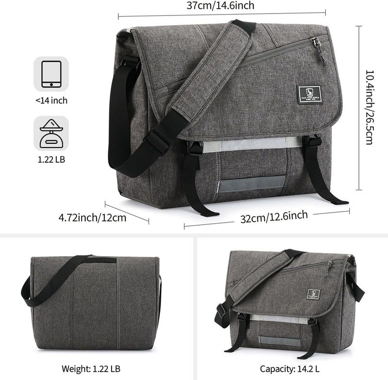 Messenger Bag 14 Inch Laptop Crossbody Satchel Shoulder Travel Office Briefcase2