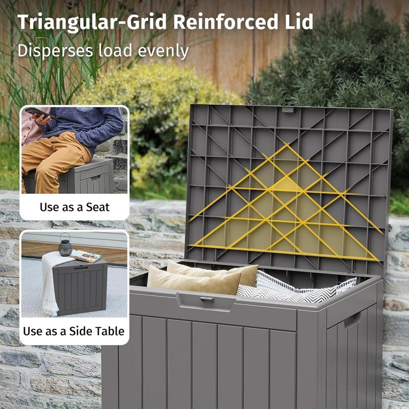 Outdoor Storage Box, 31 Gallon Deck Box Indoor and Outdoor Use, Waterproof Resin5