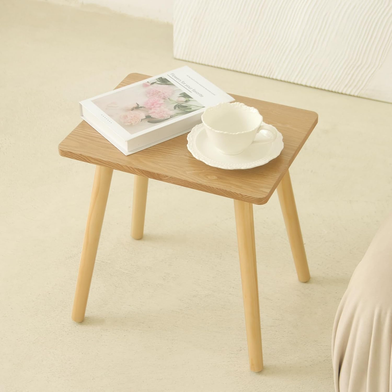 Small Wood Side Table End Table Natural Nightstand for Bedroom Office10