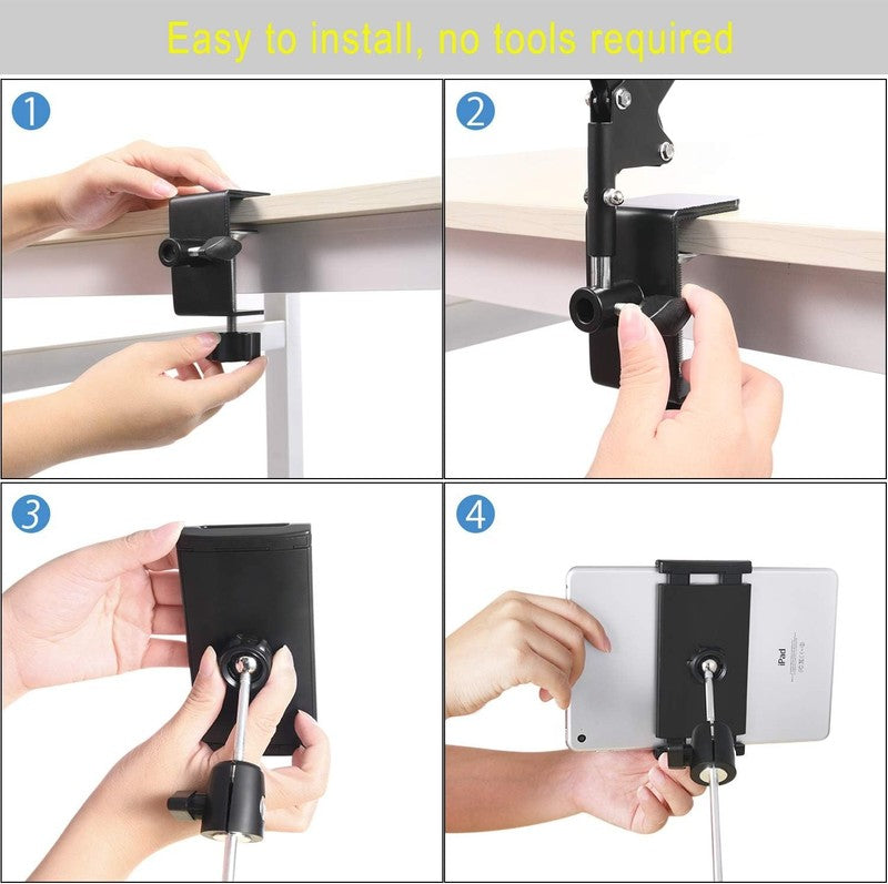 360° Rotating Tablet Stand for Bed   Fits 4.7 12.9" Devices, Aluminum Arm7