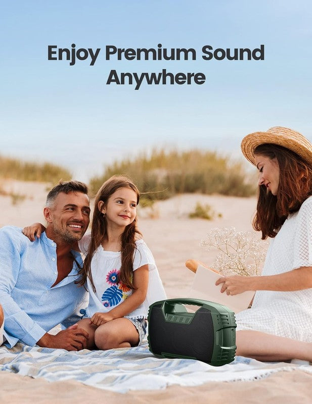 IPX7 Waterproof Bluetooth Speaker, 40W, 32H Playtime, Deep Bass, Green6