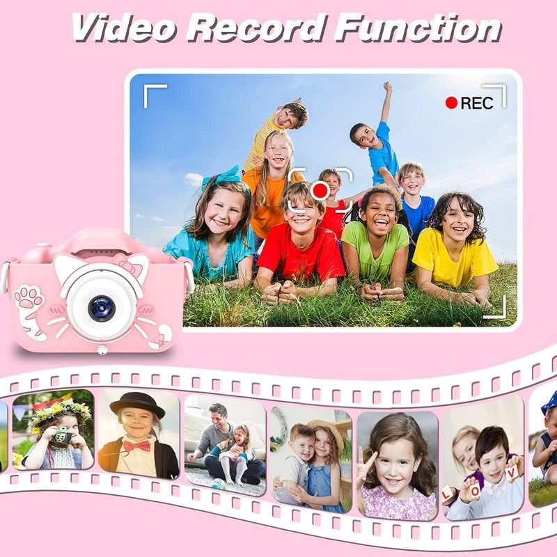 Kids Digital Video Camera Toy w/ Cartoon Cover 32GB SD Card Ages 3 85