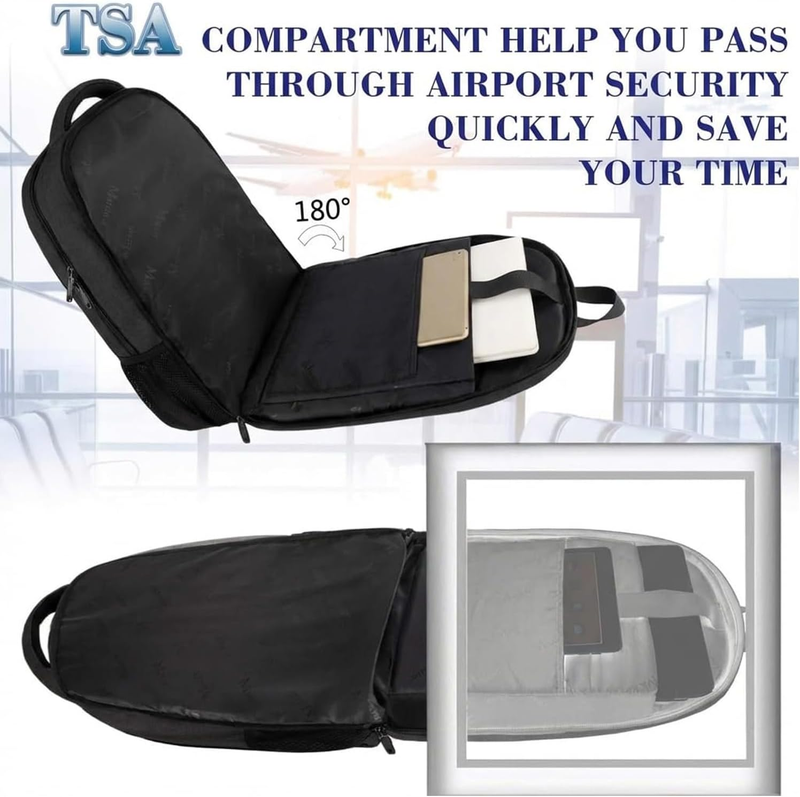 18.4" TSA Friendly Laptop Backpack Extra Large Travel Computer Bag Black3