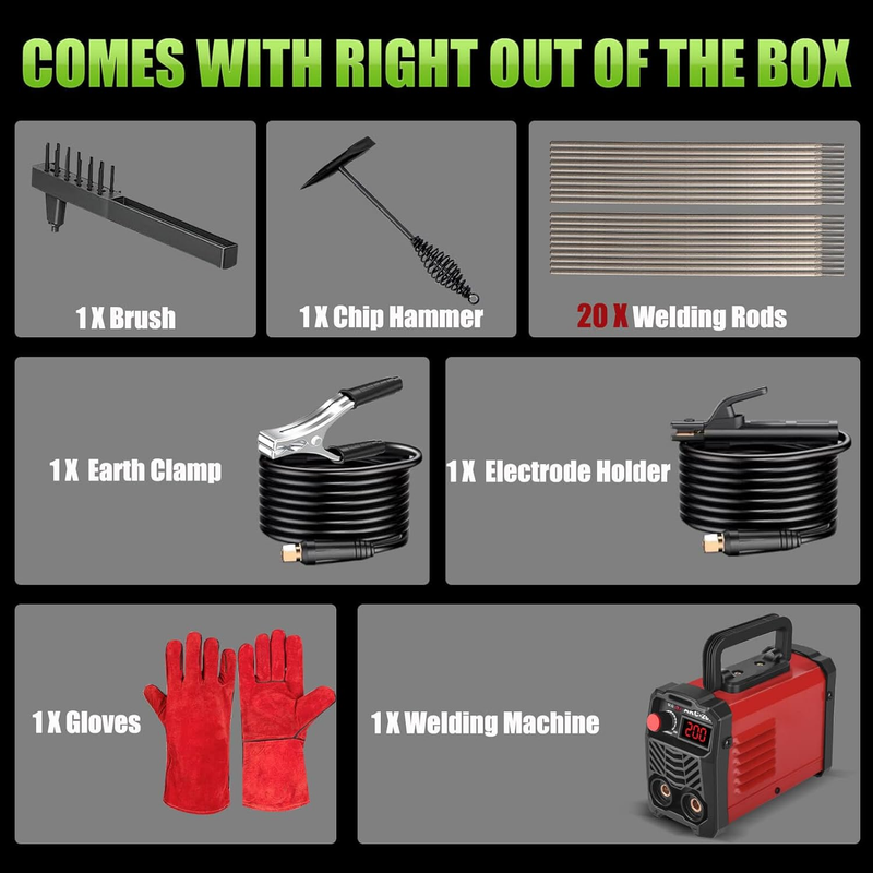 200Amp 20PCS Rods Stick Welder, Super MINI Portable Welding Machine, IGBT Invert6