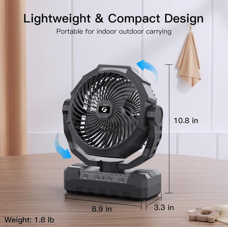 3 In 1 Camping Fan   Portable Fans Rechargeable   24000Mah Battery Powered Fan(15