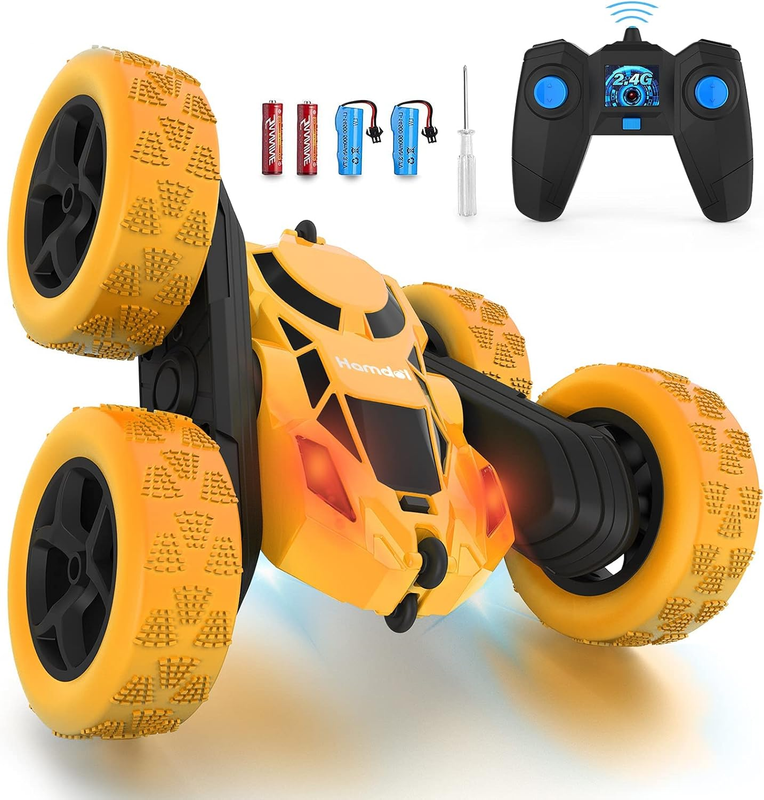 Remote Control Stunt Car for Kids, 360° Rotating Double-Sided RC Toy Vehicle wit0