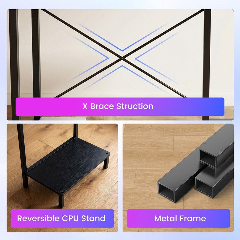 50 Inch L Shaped Desk,Computer Desk Corner Desks Gaming Desk PC Table with CPU S7