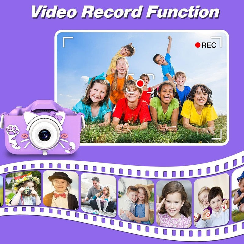 Kids Digital Video Camera Toy w/ Cartoon Cover 32GB SD Card Ages 3 85