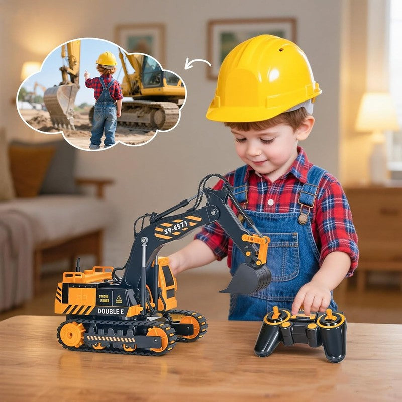 Remote Control Excavator Construction Toy Realistic Sandbox Digger for Kids6