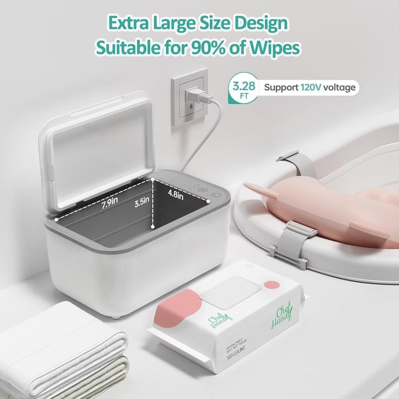Baby Wipe Warmer 3 Level Temp Control Silent Heating Large White3