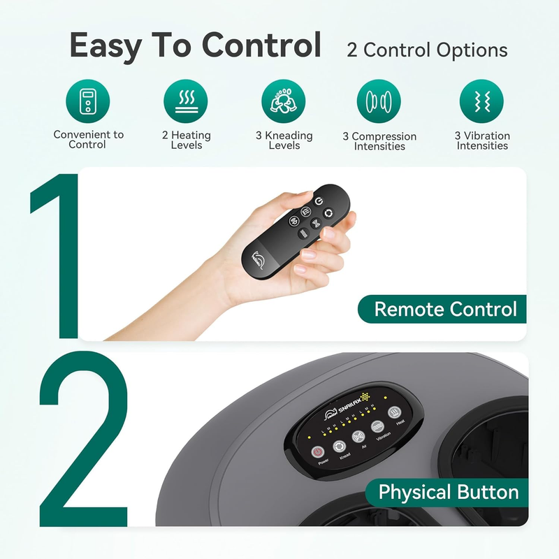 Shiatsu Foot Massager w/ Heat Remote Kneading Compression Size 131