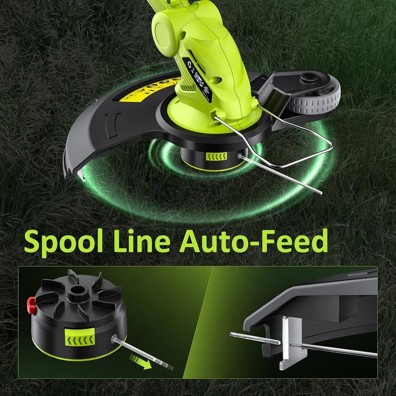 Electric String Trimmer Cordless with 2X2.0Ah Battery, 20V Battery Powered 12 In4