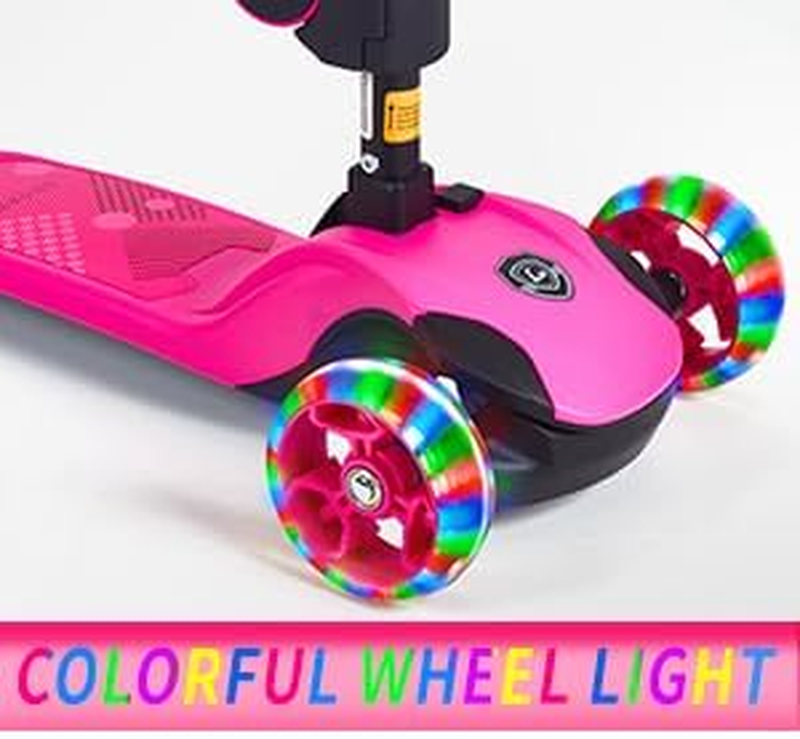 Kids 2 in 1 Folding 3 Wheel Kick Scooter Adjustable Height Safety Lock Ages 3 144