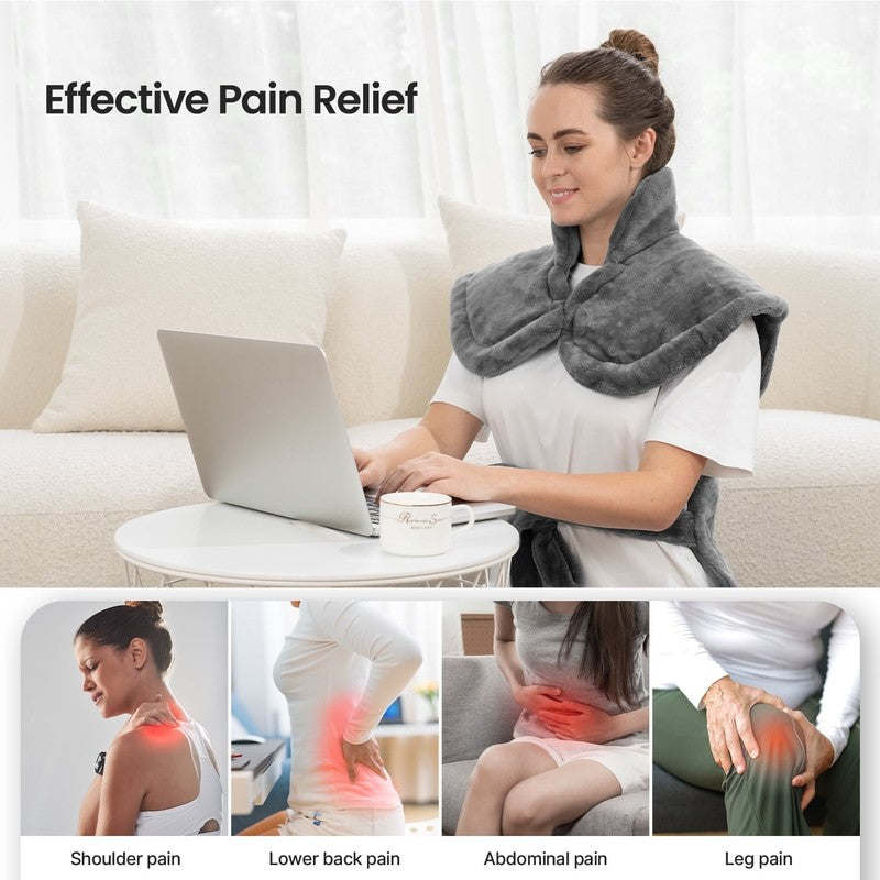 "24X37" Shoulder Heating Pad for Back Pain Relief, Electric Large Heating Pad fo9
