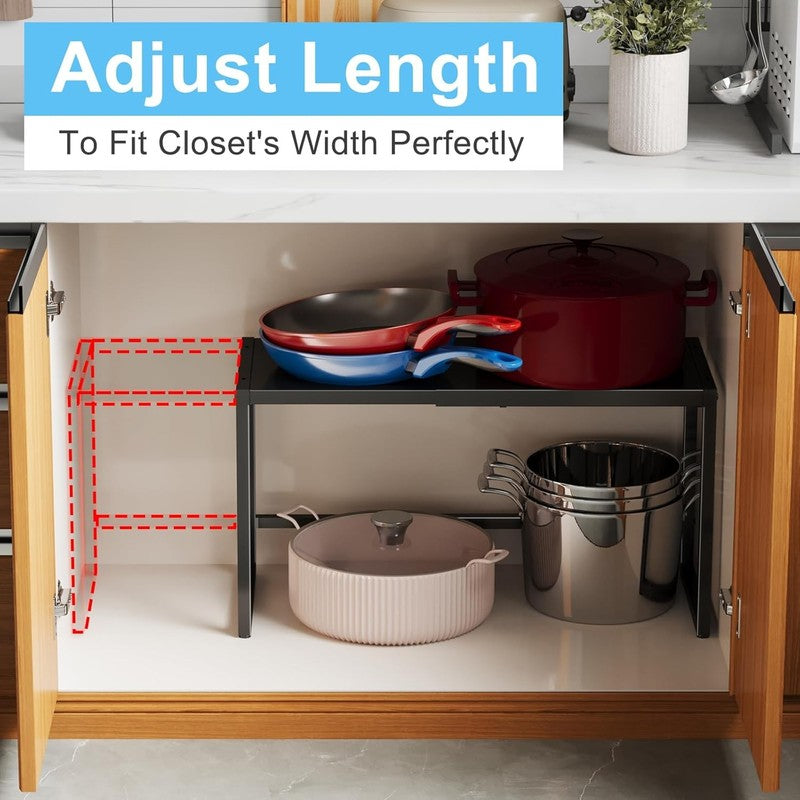 Expandable Metal Storage Shelves Heavy Duty 110lb Adjustable Kitchen Rack3