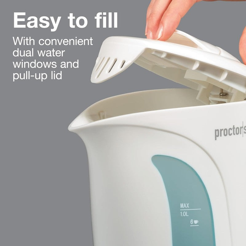 Electric Tea Kettle 1L 1000W Fast Boil Auto Shut Off Boil Dry Protection White3