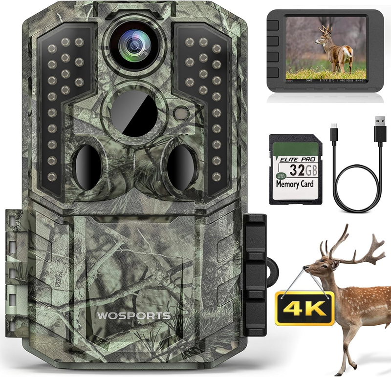 56MP 4K Trail Camera 0.2S Trigger Night Vision IP66 120° Motion Security Cam7