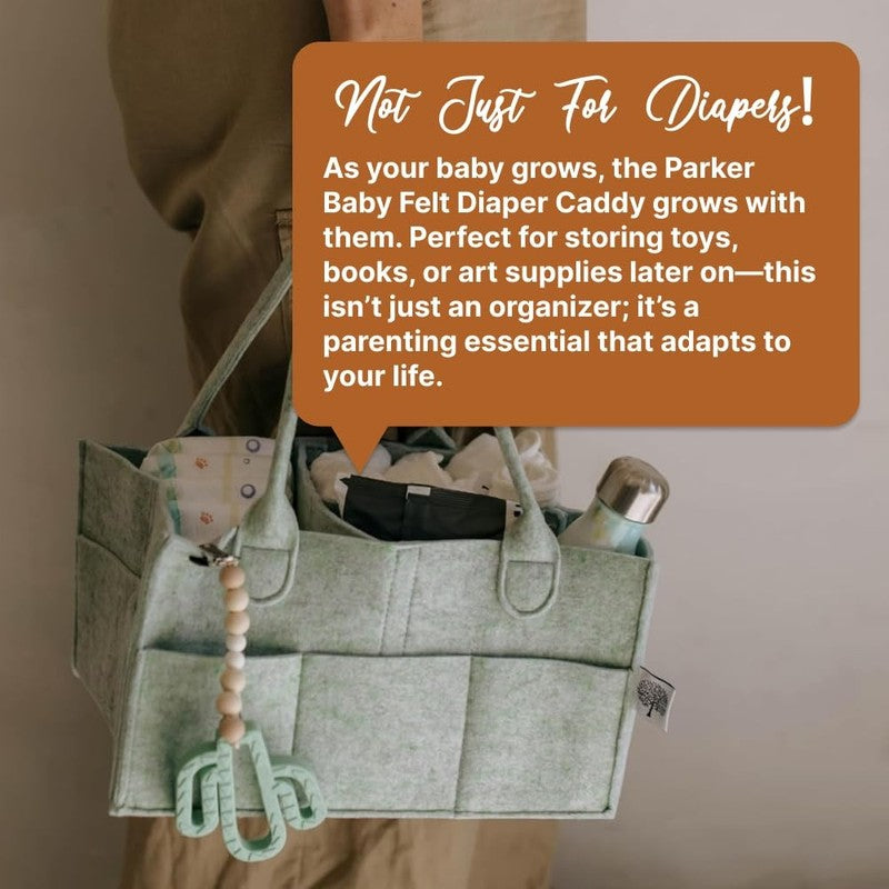Parker Baby Diaper Caddy Nursery Storage Bin & Car Organizer Sage6