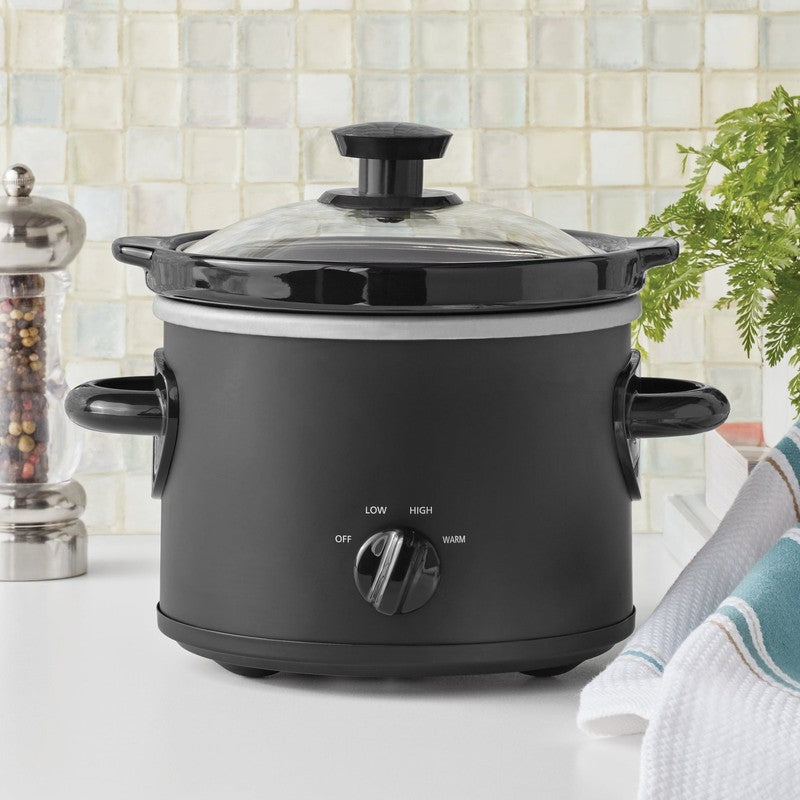 2 Qt Manual Slow Cooker, Matte Black1