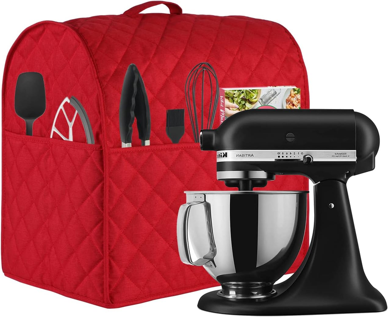 Stand Mixer Cover for KitchenAid Tilt Head Bowl Lift 5 8 Qt Red Storage1