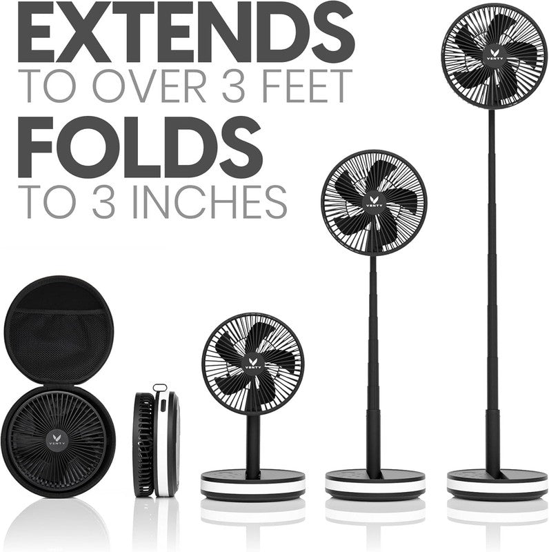 Portable Wireless Fan with LED Light & Remote - Ideal for Travel & Outdoors NEW2