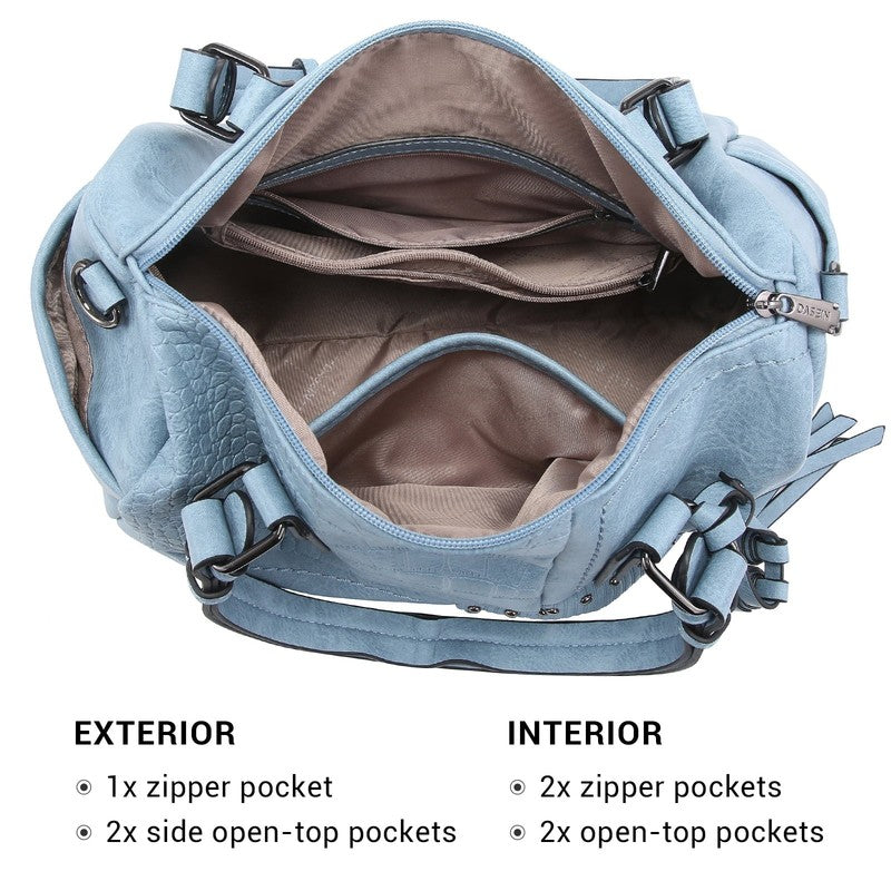 Women Soft Vegan Leather Barrel Bags Large Top Handle Totes Satchel Handbags Sho5