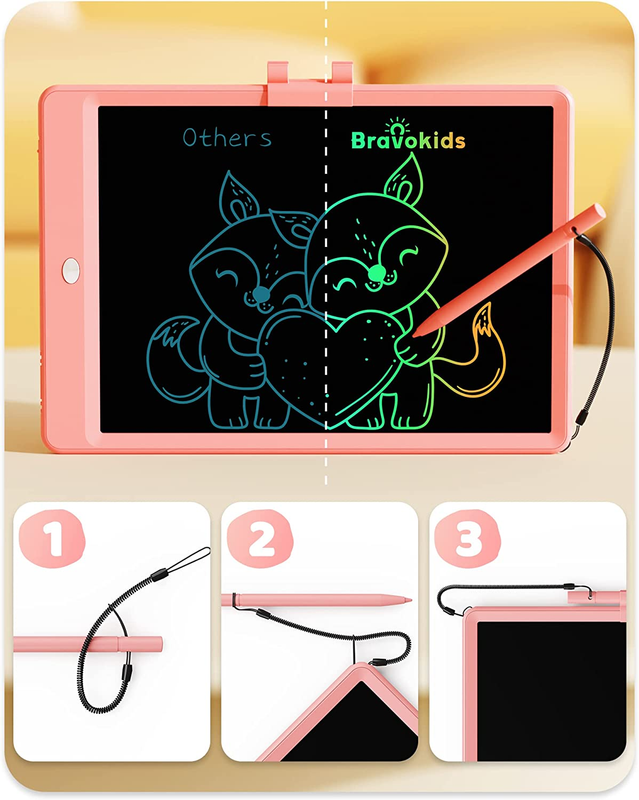 10 Inch LCD Writing Tablet Kids Doodle Board Drawing Pad Light Pink1