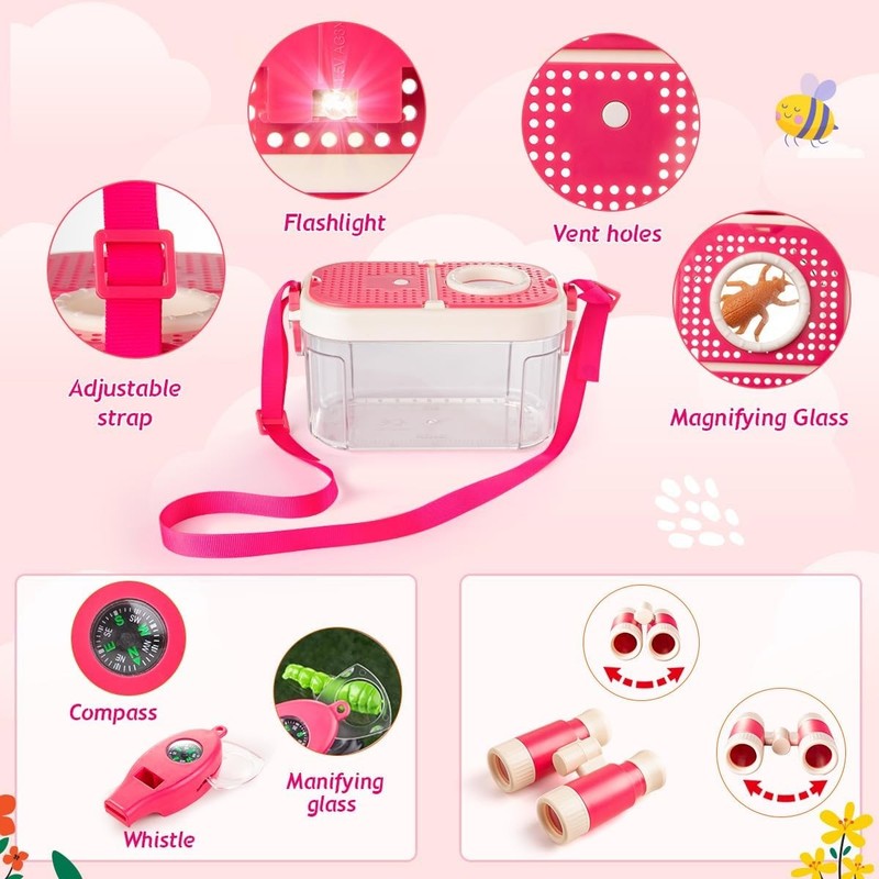 Kids Camping Set for Girls   Camping Tent Toys for Girls Indoor Outdoor Pretend 4