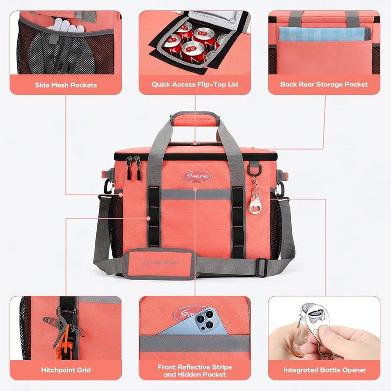 Collapsible Soft Cooler Bag 35 Cans Leakproof Beach Camping Cooler1