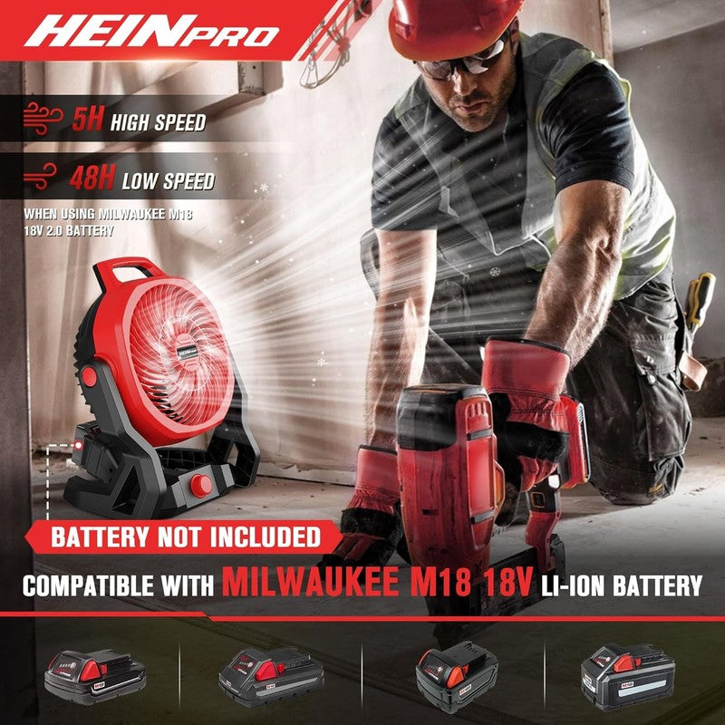 Milwaukee M18 Compatible Battery Fan - 650 CFM, Variable Speed, Low Noise1