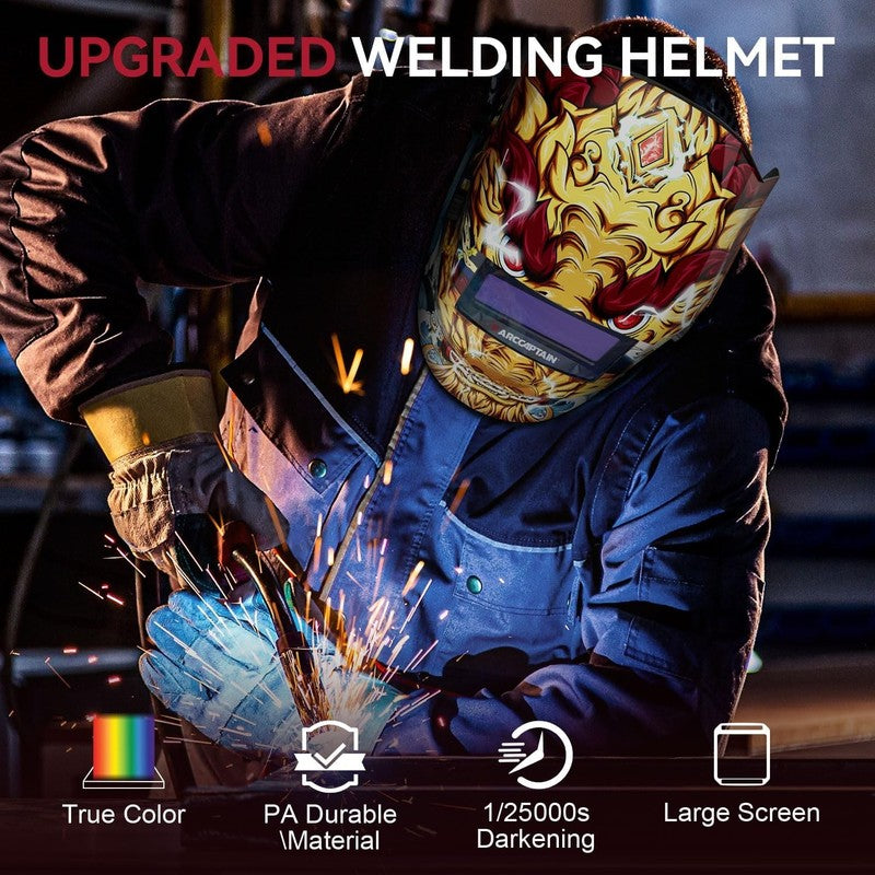 True Color Welding Helmet Dragon 4 Arc Sensor Auto Darkening Solar TIG MIG ARC3