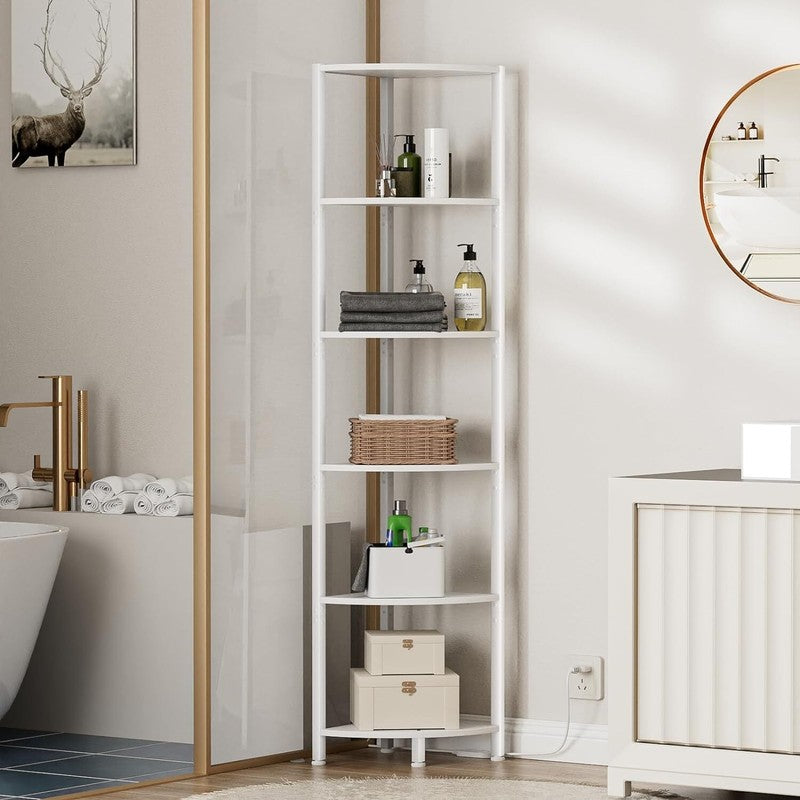 6 Tier Corner Shelf with LED Light, 67.5” Tall Standing Shelf Organizer Shelf3