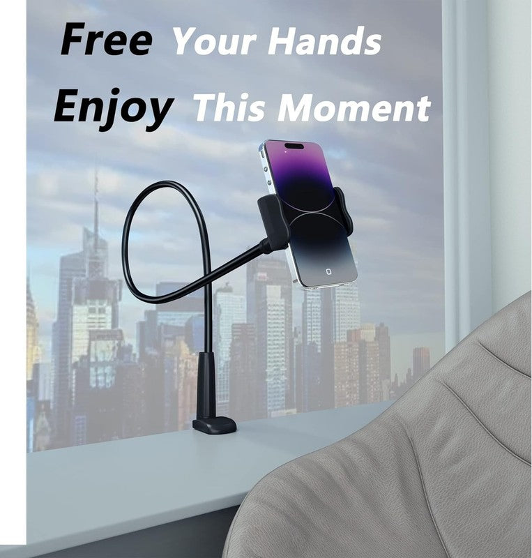 Flexible Gooseneck Phone Holder Clamp for Desk   Fits 3.5 7" Devices (Black)2