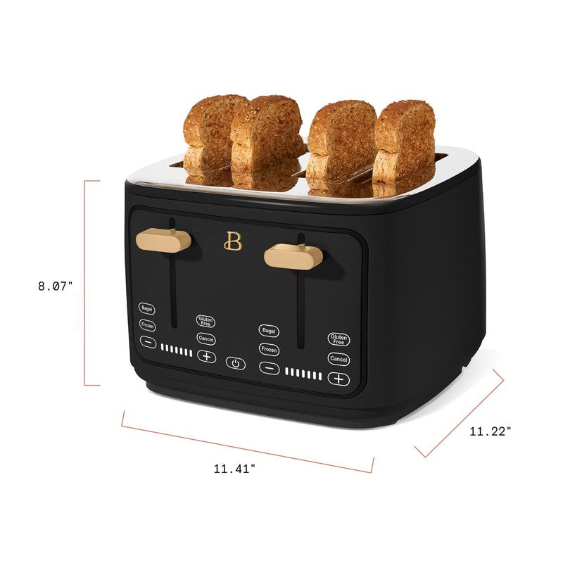 4-Slice Toaster with Touch-Activated Display, Black Sesame by Drew Barrymore4