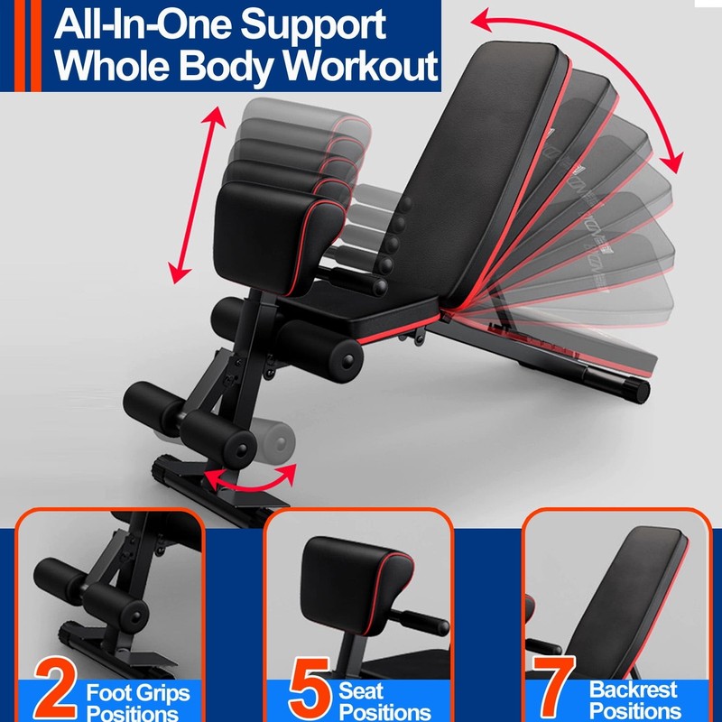 Versatile Adjustable Weight Bench with Resistance Bands, 780 Lbs Upgraded1