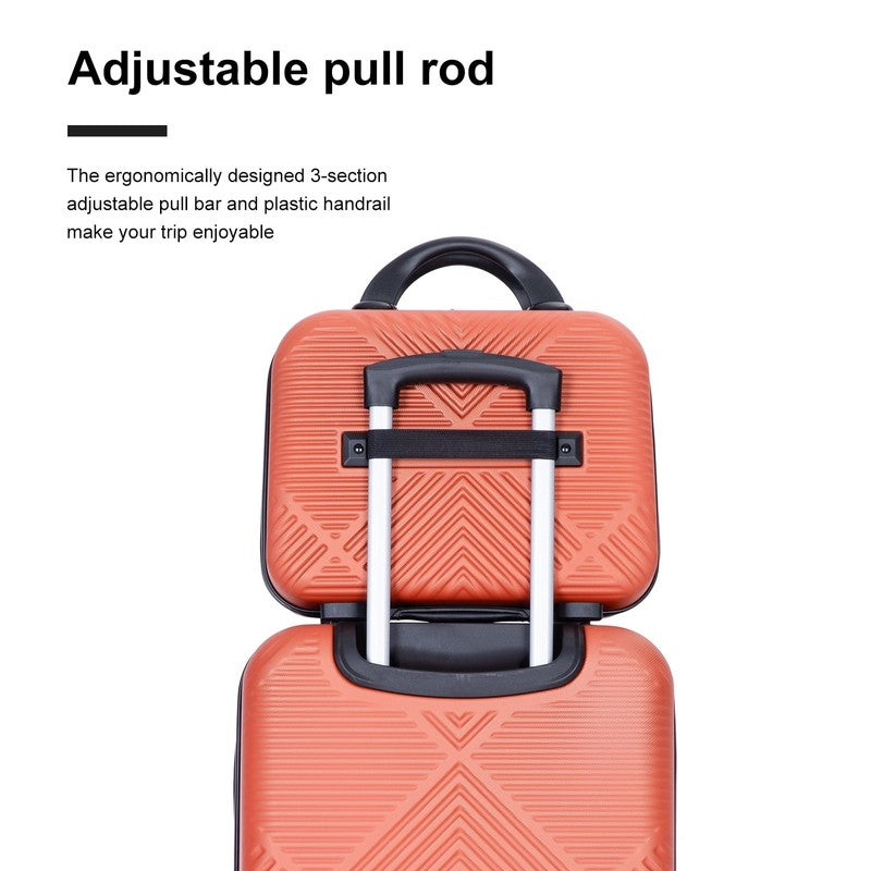 4 Piece Hardside Luggage Set with Spinner Wheels   Dark Orange Suitcases2